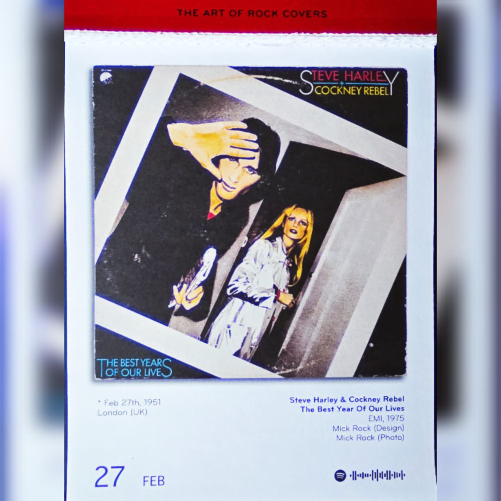 Abreißtageskalender von seltmann mit dem Kalenderblatt des Vinyl-Covers der LP "The Best Years Of Our Lives" (1975) von Steve Harley & Cockney Rebel