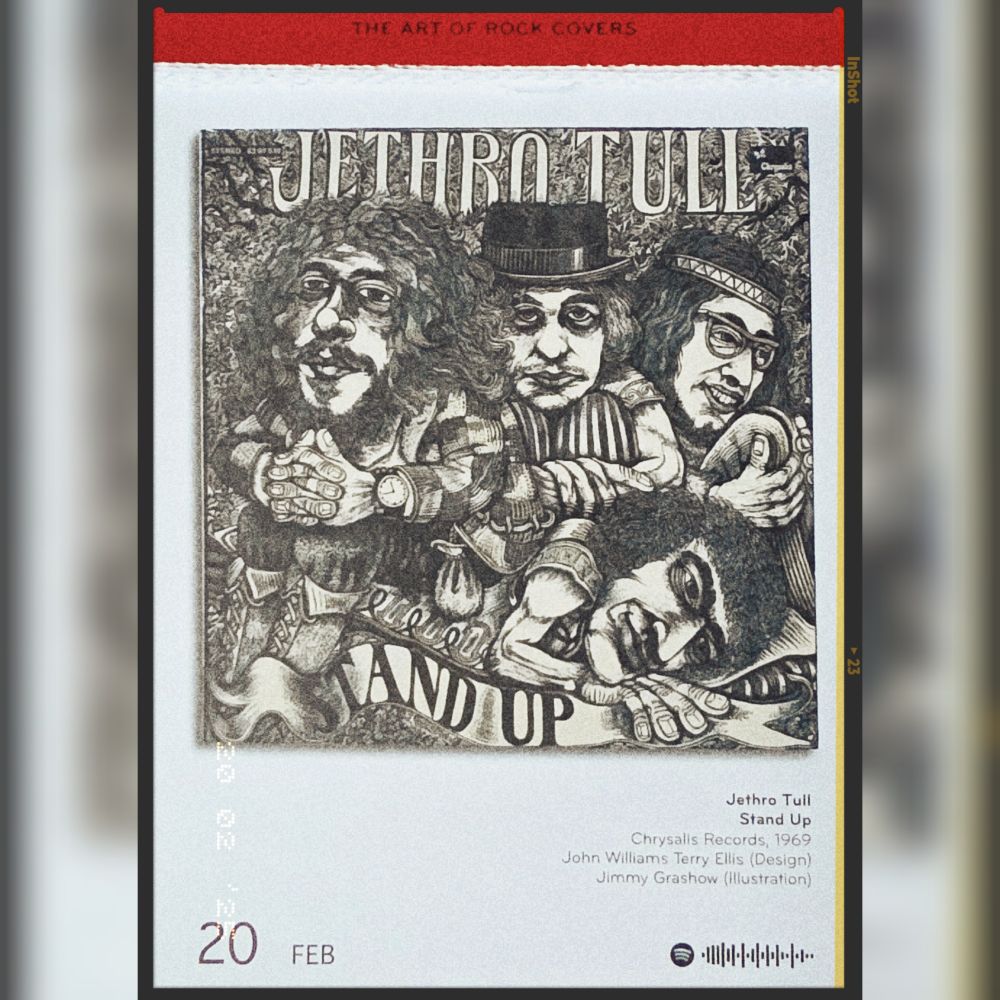 Abreißtageskalender von seltmann mit dem Kalenderblatt des Vinyl-Covers der LP "Stand Up" (1969) von Jethro Tull