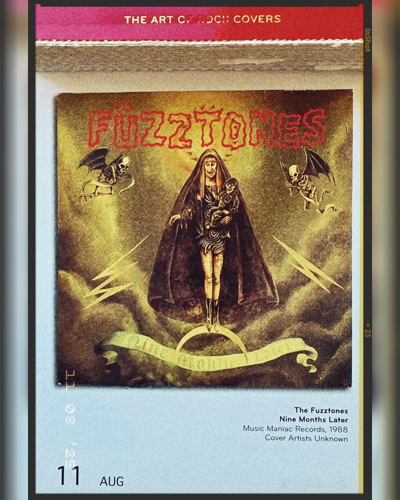 Abreißtageskalender von seltmann mit dem Kalenderblatt des Vinyl-Covers der LP "Nine Months Later" (1988) von The Fuzztones
