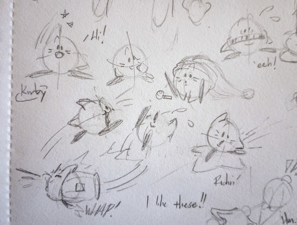 Assorted sketches of Kirby.