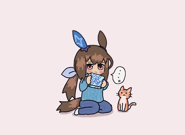バレンタインに描いたアヤべさんです。渡す相手に特別な気持ちとかはないけどちょっと恥ずかしくなって渡すの躊躇ってると良いですね…
