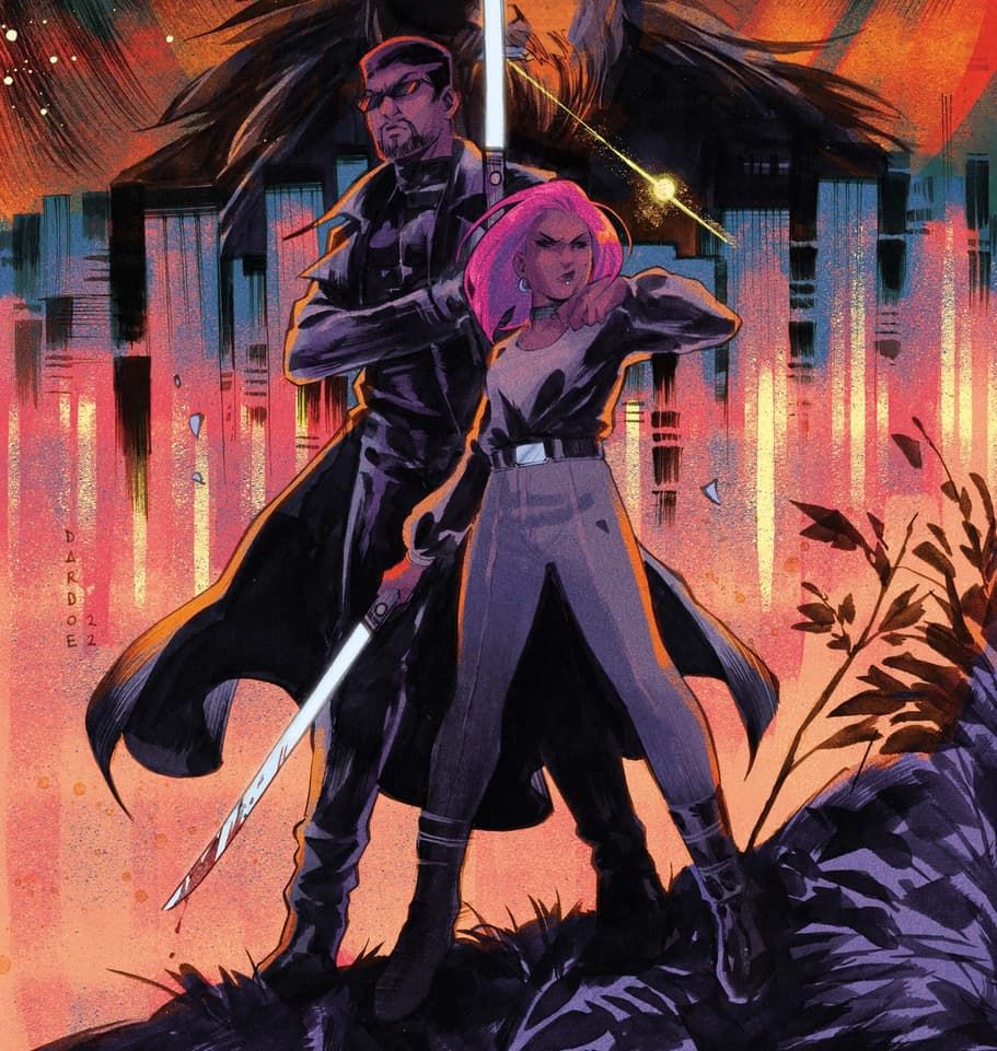 Image of the vampire hunter Blade and his daughter, Brielle. 