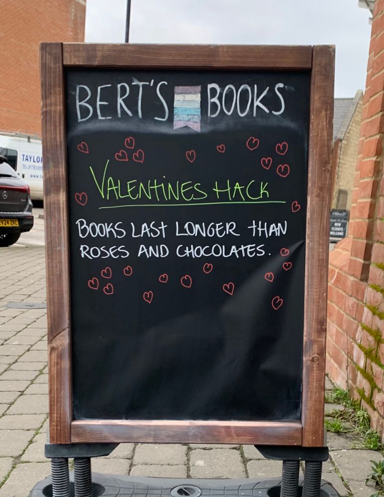 Valentines hack: books last longer than roses and chocolates. 