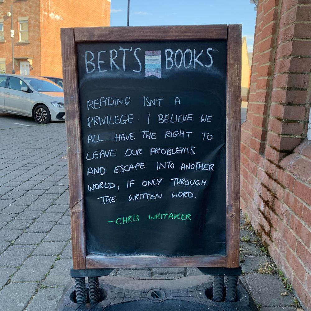 Reading isn’t a privilege. I believe we all have the right to leave our problems and escape into another world, if only through the written word. - Chris Whitaker