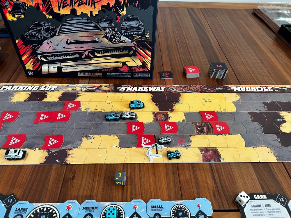 Near the end of the second round of a learning game of Thunder:Road Vendetta