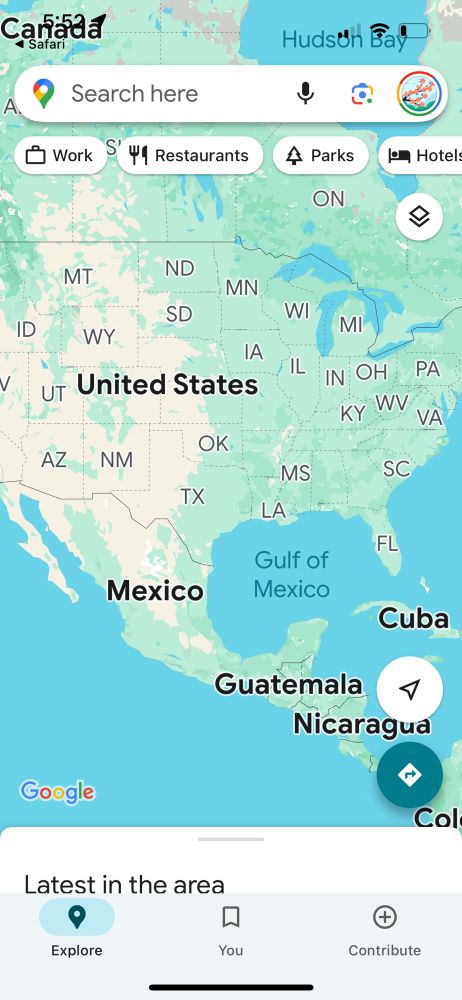 Google map with Gulf of Mexico clearly marked 