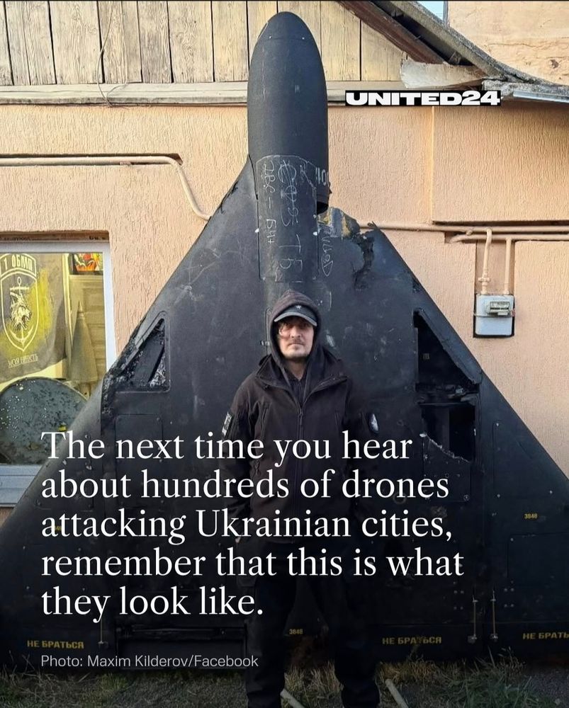 russian-iranian drone "Shahed" is about a metre taller than an adult human. The russians use these drones to attack Ukrainian civilians day and night.
