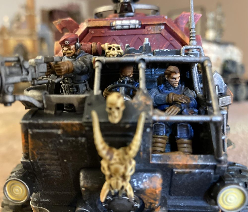 Front view of the grouchy-looking crew.