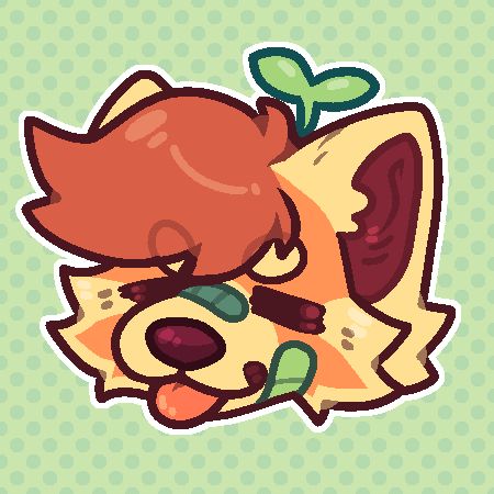 Chibi icon of a golden red panda wearing green bandaids