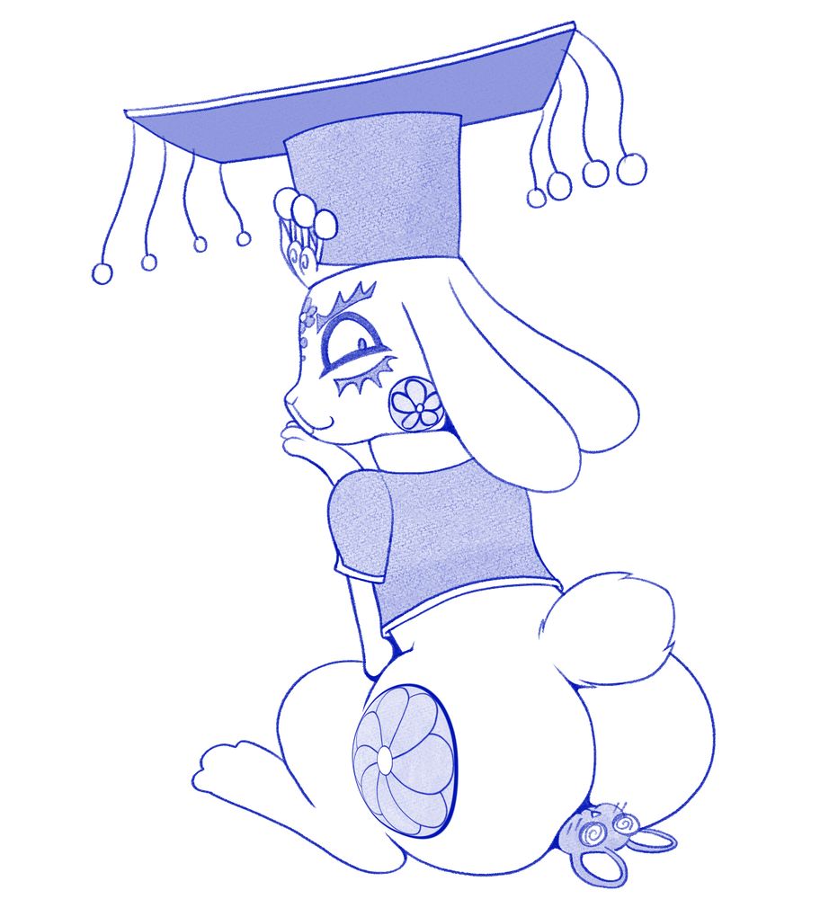 Zero III from the Zero Escape series, smooshing my tiny mouse body beneath his bunny buns, glancing down smugly at my bewildered, blushing face. He even drew the hat