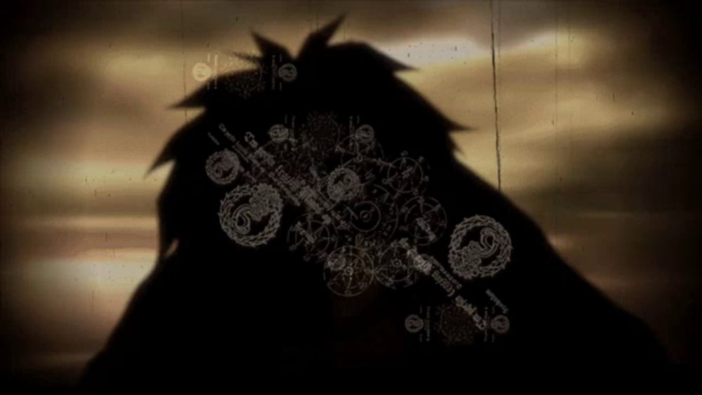 a shadow of a person is surrounded by various symbols including one that says ' i love you ' on it