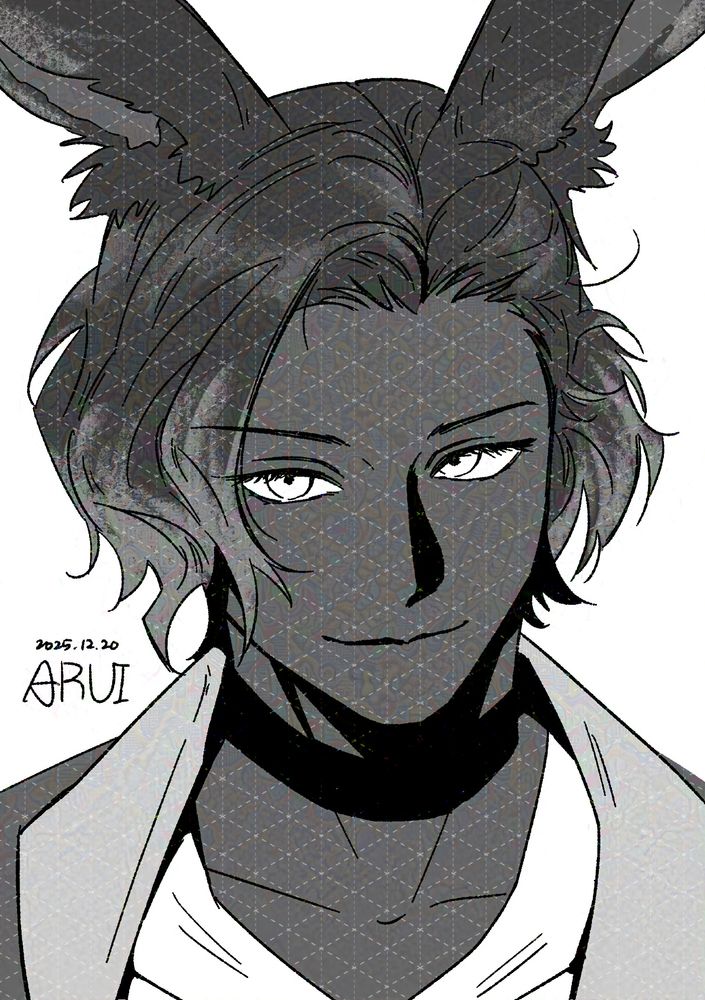 온라인 게임 파이널 판타지 14의 팬아트. 등장인물인 에렌빌의 두상 그림.