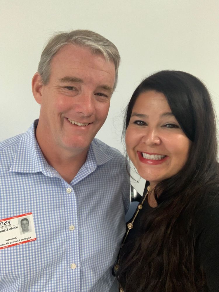 Picture of Julie and Kevin at the teach in event. 