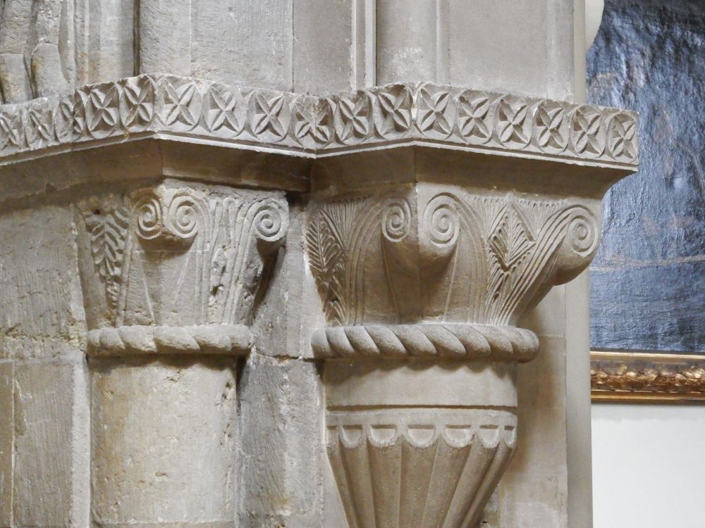 Two volute capitals