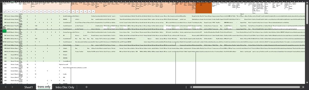 an excel sheet supremely zoomed out to show a chaotic mess of information
