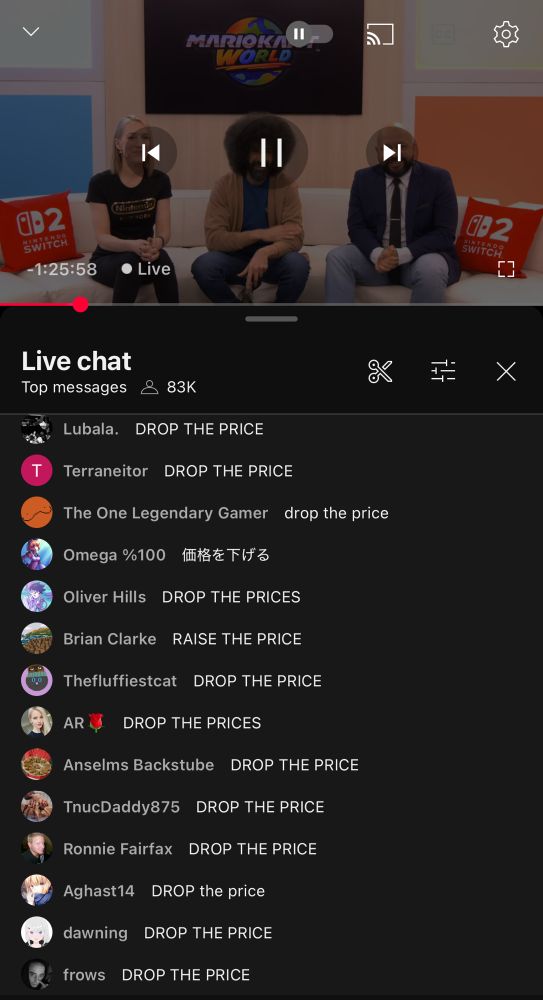 People commenting “Drop the price” about Switch 2