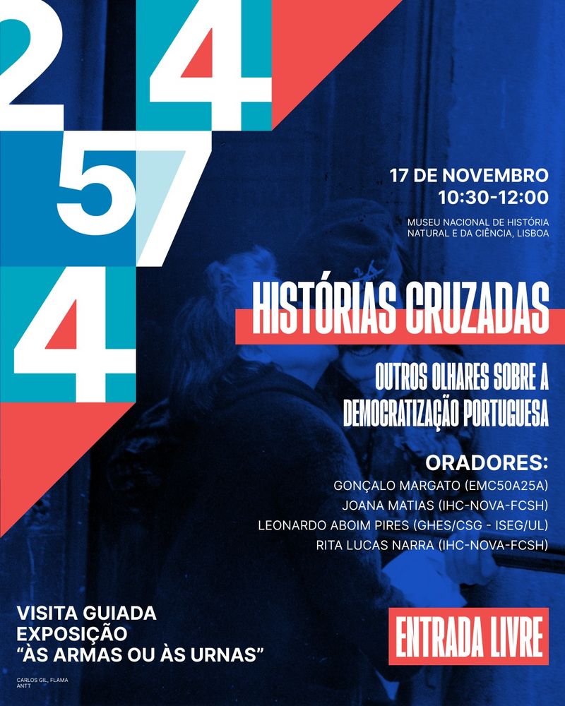 Cartaz da iniciativa «Histórias Cruzadas», dia 17, às 10h30, no Museu de História Natural. Entrada livre.