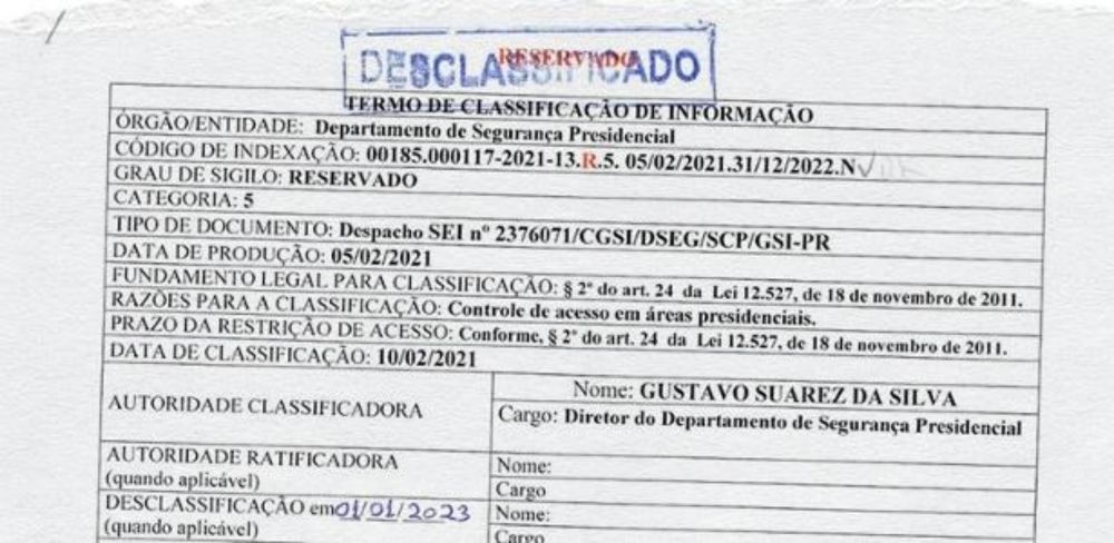 Governo anuncia retirada de sigilo de documentos, mas dados vêm tarjados