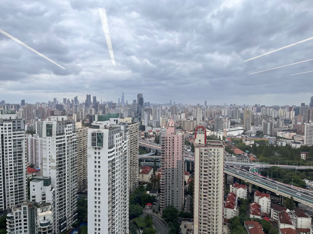 An endless vista of highrise buildings as far as the eye can see.