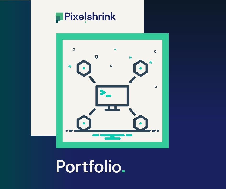 Icon of a computer with Portfolio written below