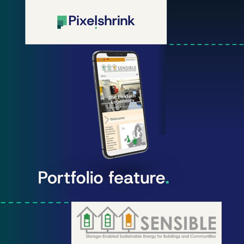 Phone screen with the Sensible website open