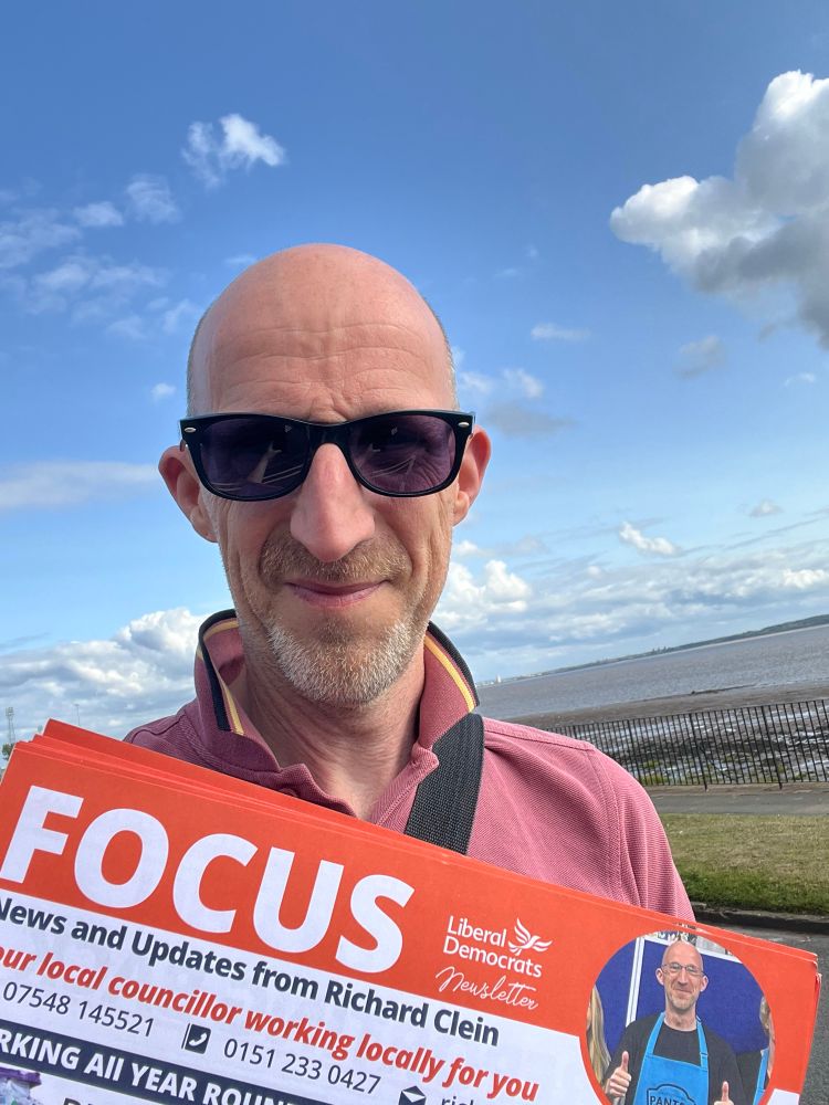 Cllr Richard Clein delivering his latest FOCUS leaflet which is ALDC’s leaflet of the week. 