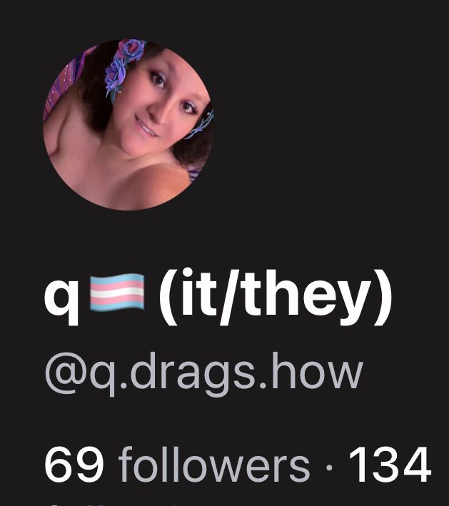 a screenshot of q with 69 followers 