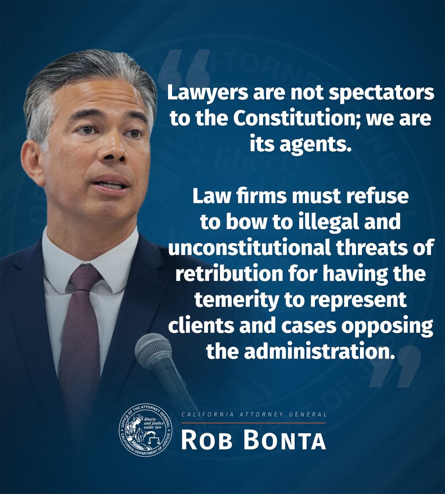“Lawyers are not spectators to the Constitution; we are its agents…Law firms must refuse to bow to illegal and unconstitutional threats of retribution for having the temerity to represent clients and cases opposing the administration.” 