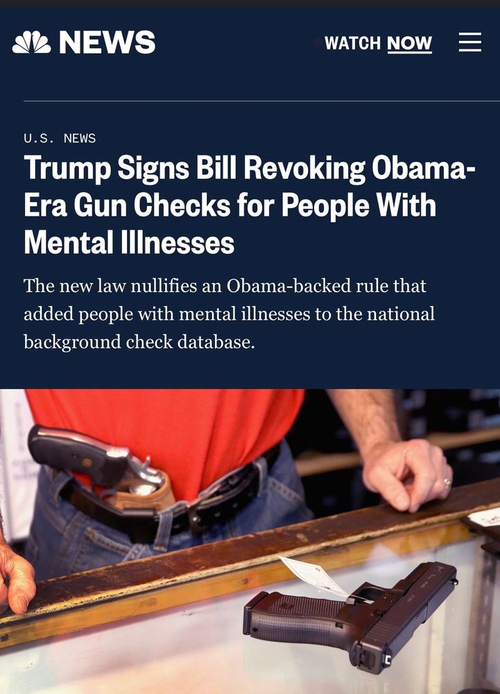 Meme that Felon 47 removed a rule that prohibited people with mental illness from getting guns. 