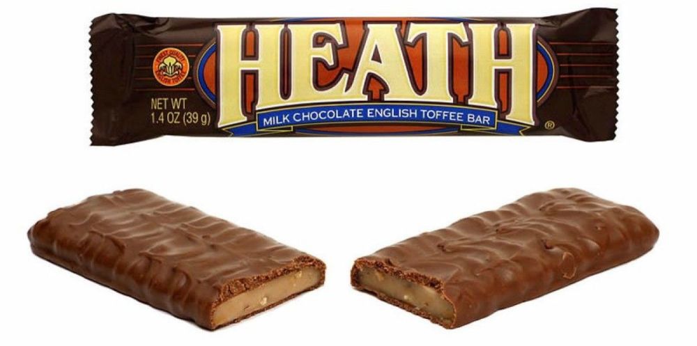 Heath brand candy bar. Chocolate covered English Toffee. Delicious.