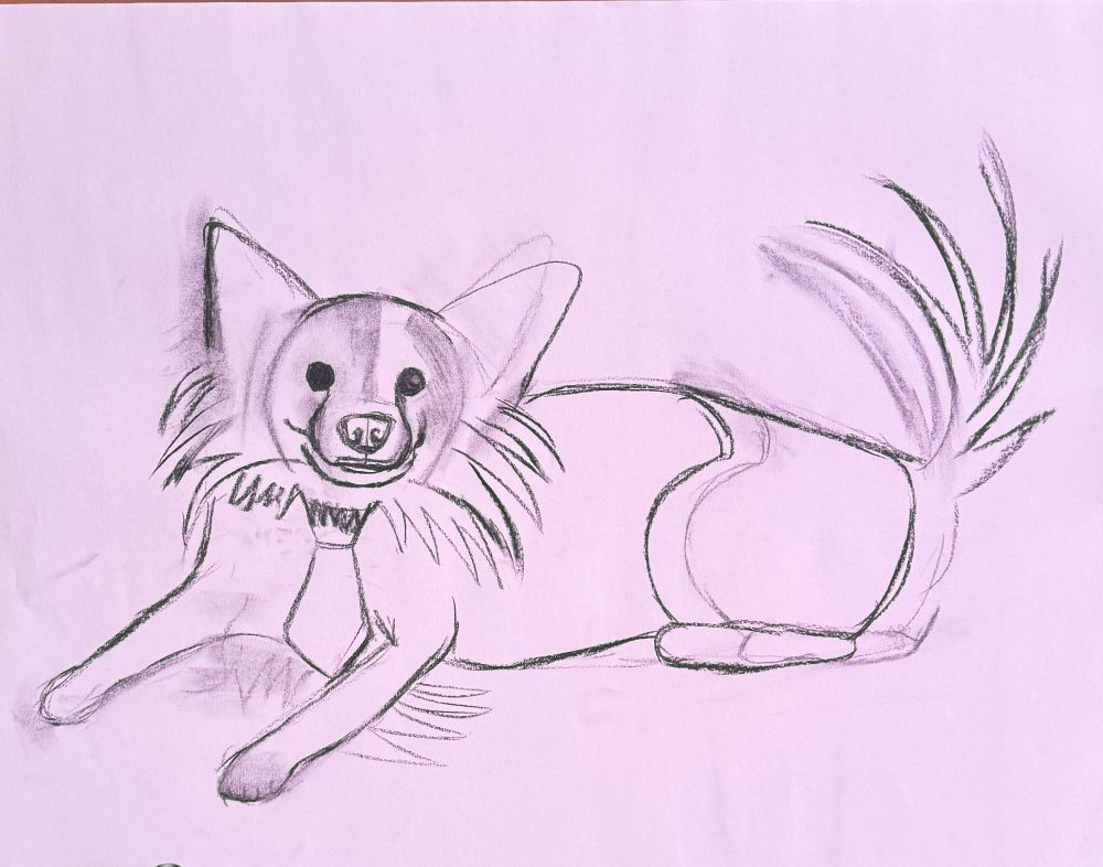 A rough sketch of Tristan done in vine charcoal. 