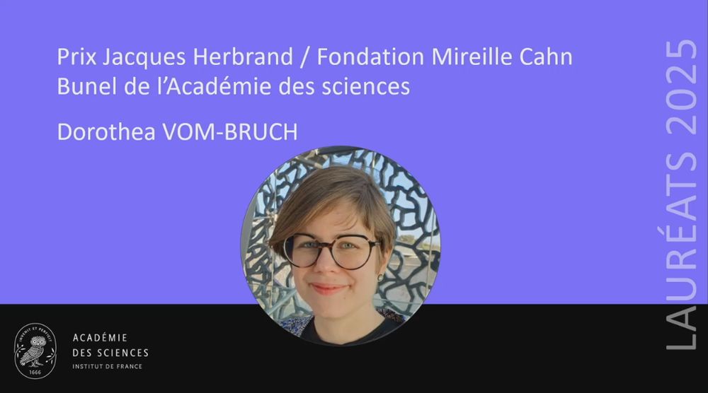 Dorothea VOM-BRUCH reçoit le Prix Jacques Herbrand / Fondation Mireille Cahn Bunel de l'Académie des sciences pour ses travaux sur les couplages de leptons chargés auprès de l'expérience LHCb, au CERN.