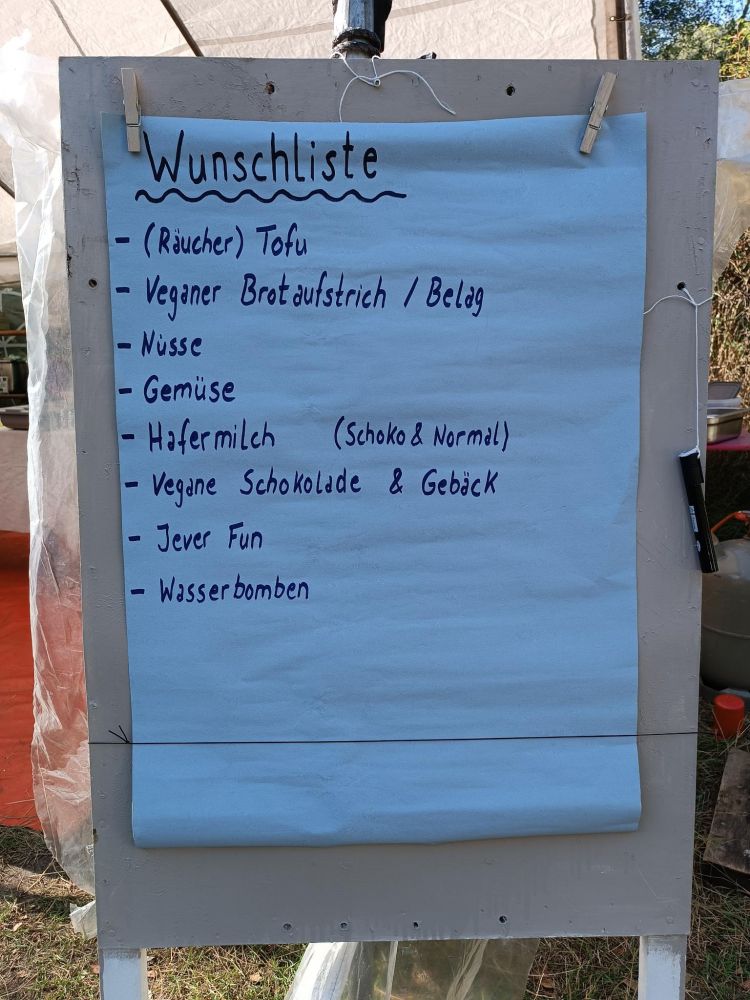 Foto von der Wunschliste, alle Punkte im Post