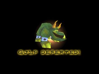 The same exact screen as described previously except now it says "GULP DEFEATED!"