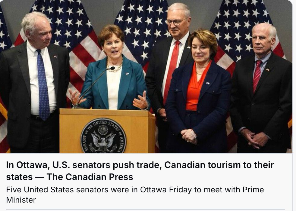 A bunch of America asshole senators around a podium