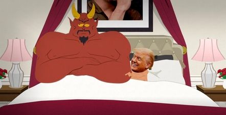 South Park's Devil + Trump in bed