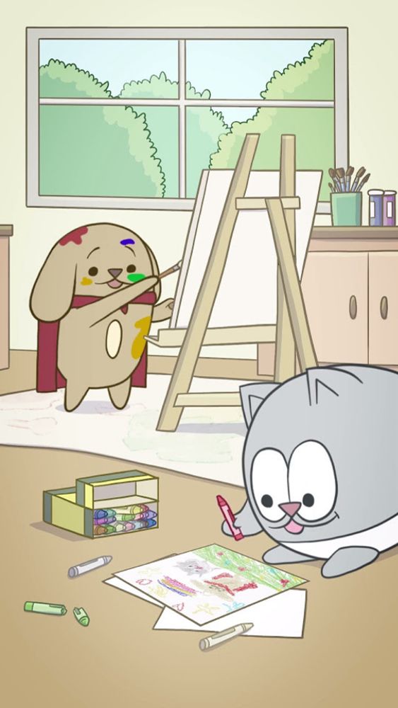 "Best Friends" (crayon on canvas) #animatedshorts