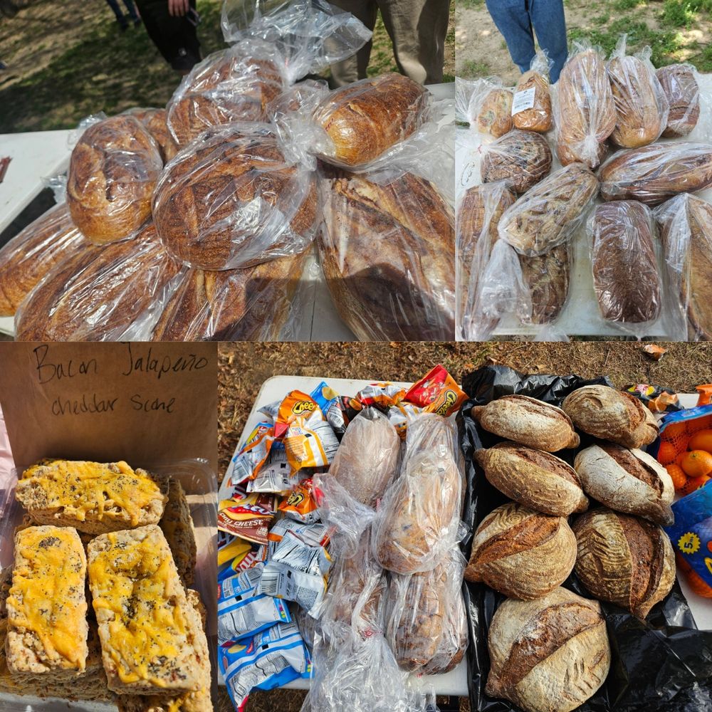 Various pictures of bread and chips