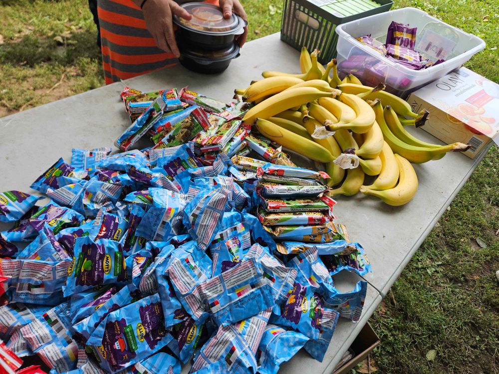 Fruit snacks and bananas 