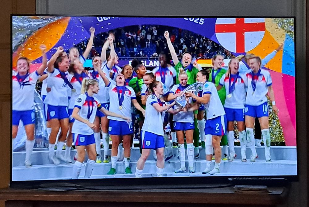 England Women's team celebrating their win in Euro 2025