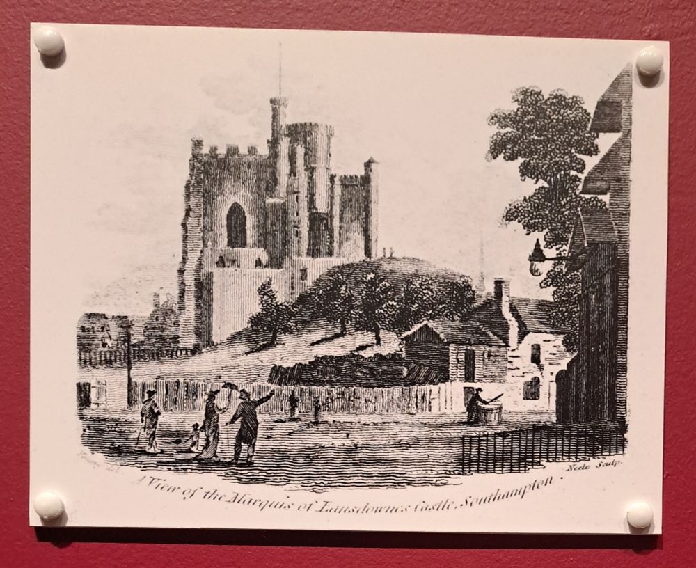 c.1810 engraving of Lansdowne Castle, Southampton 