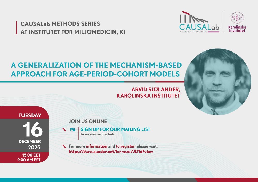 December 16 Methods Series talk, "A generalization of the mechanism-based approach for age-period-cohort models"