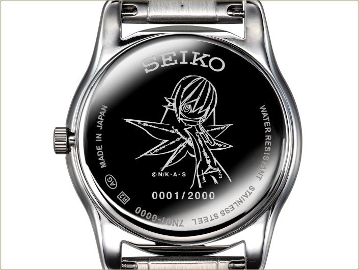 Monogatari Series x Seiko watch back cover featuring Oshino Shinobu