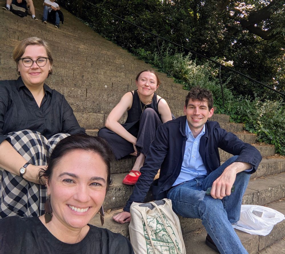 The 4 judges on the steps to nowhere at New College 