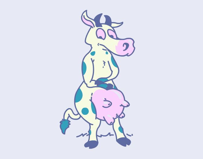 Greasy cow creature who seems genetically modified as an organism
