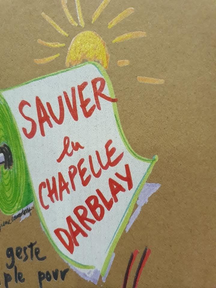 Dessin "sauver la Chapelle Darblay"