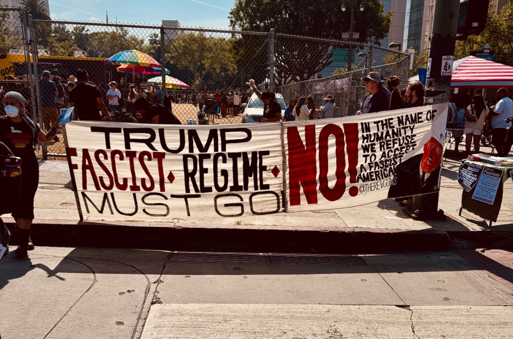 trump must go sign @ the Bernie-AOC Fighting Oligarchy Tour event in downtown Los Angeles. 4/12/2025