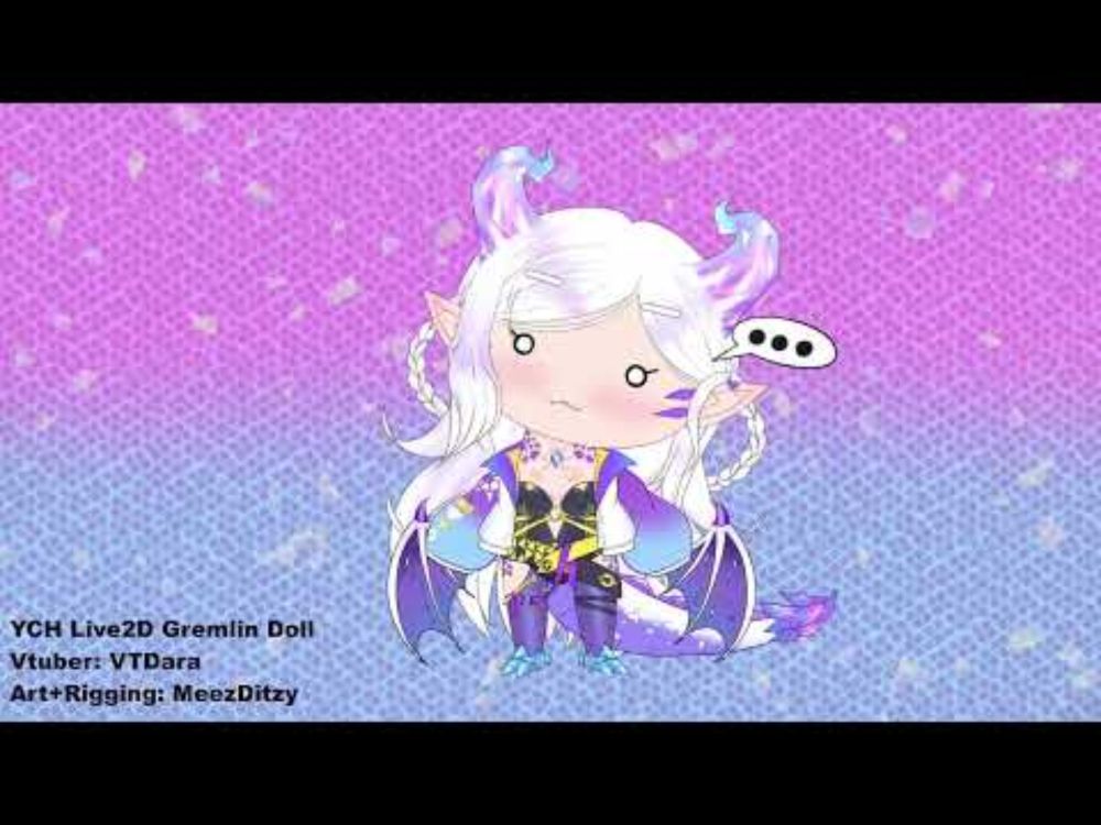[Mini Live2D showcase] YCH Gremlin model - VTDara