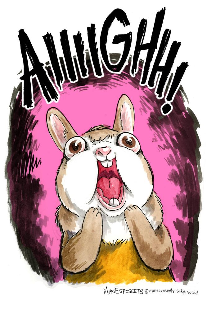 a bunny screaming AIIIGHHH!!!!