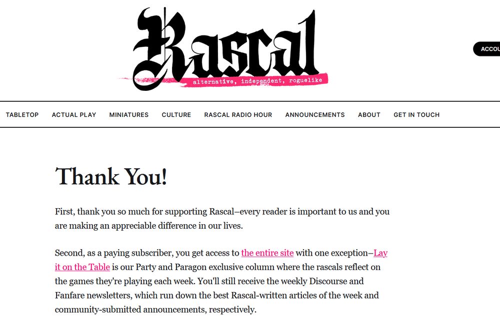 screen cap showing Rascal News subscription
